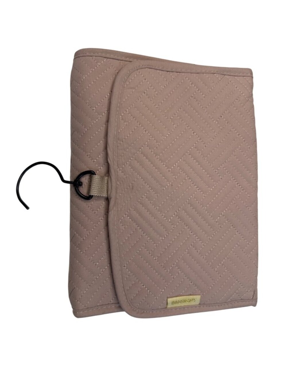 Bagsmart Quilted Travel Jewelry Organizer With Hanger - Taupe Compact & Practica